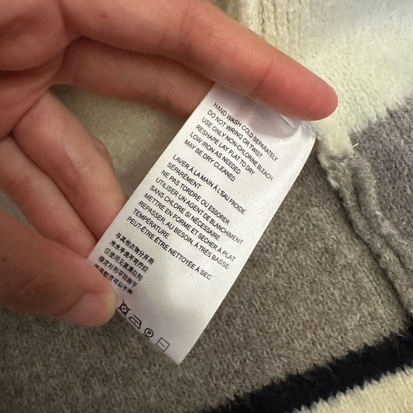 ANTHROPOLOGIE Pencey Long Stripe Open Vest in Grey White Navy - Picture 9 of 12